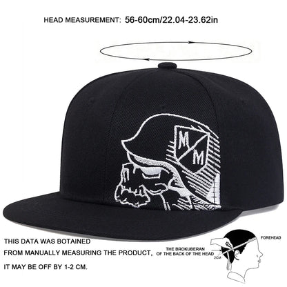 Unisex Skeleton Embroidery Snapback Caps For Women Men