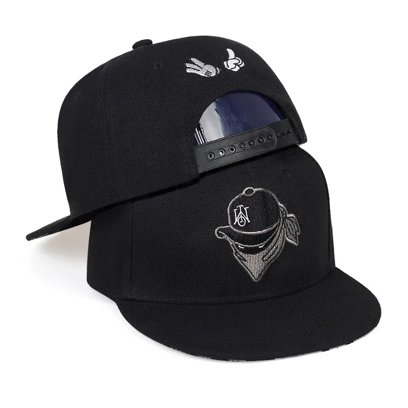 Unisex Masked Embroidery Hip-hop Hats Snapback Cap Baseball Caps