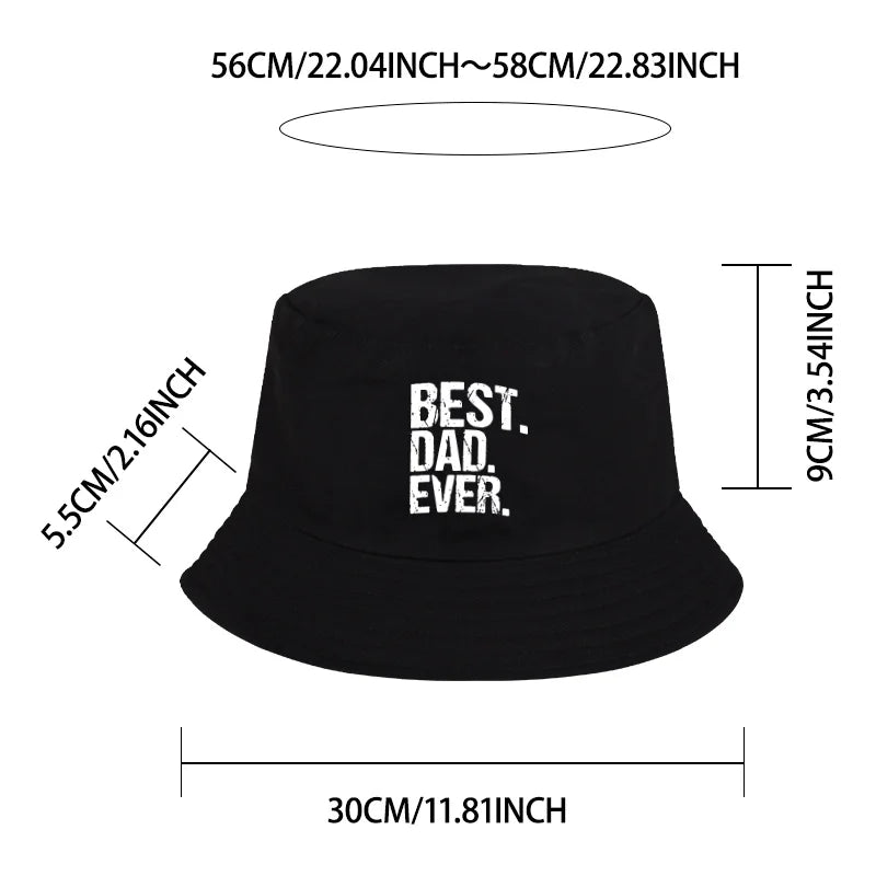 Father's Day Gift Bucket Hat With "BEST DAD EVER" Text Print