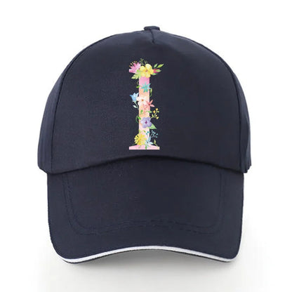 Men Baseball Cap Pure Cotton Adjustable Back Buckle Hat Pink Letter Print