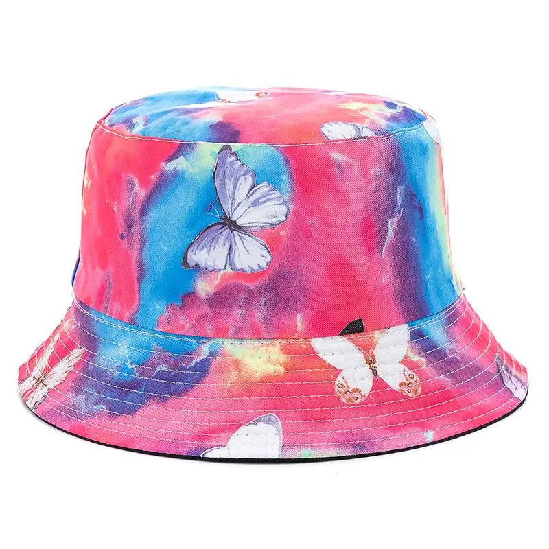 Unisex Bucket Cap Fruit Printing Hats Summer Double-sided Wear Man Women