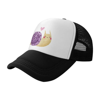 New Mesh Dad Hat Adjustable Washed Snail Watercolor Baseball Cap