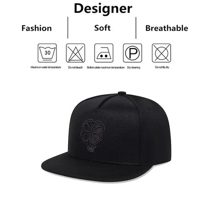 Unisex Clover Embroidery Hip-Hop Hats Snapback Caps Baseball Caps Sunscreen Hat