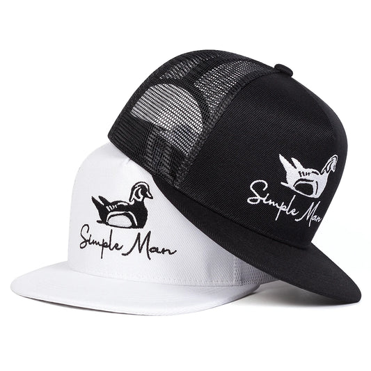 Unisex Simple Man Duck Embroidery Hip-hop Net Hats Baseball Caps Sunscreen Hat Snapback Caps