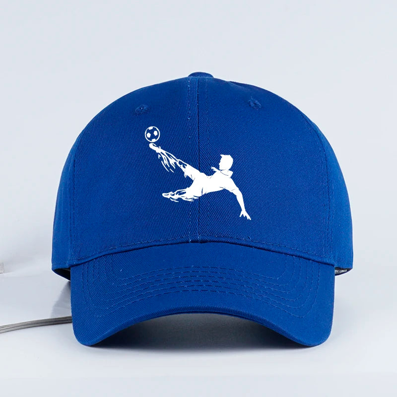Soccer Bicycle Kick Print Baseball Cap