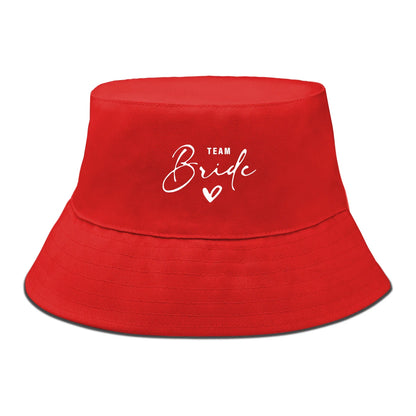Bucket Hat With White "TEAM Bride" Printed Fisherman Cap