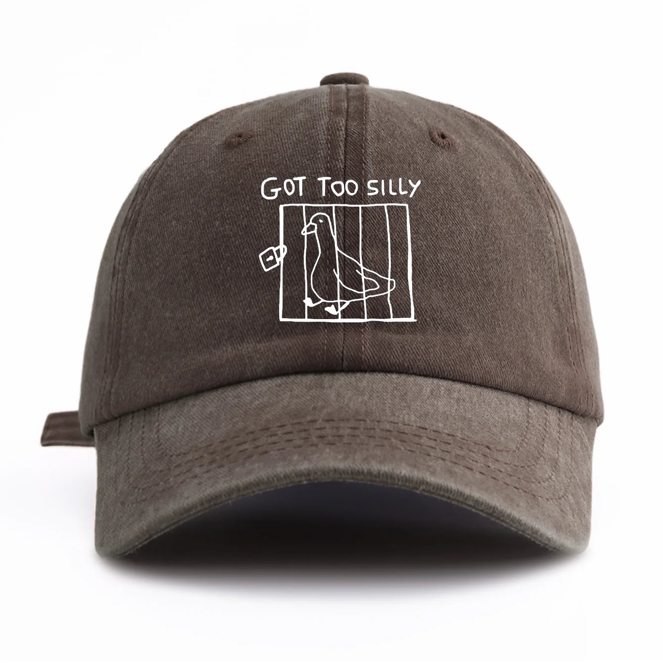 GOT TOO SILLY Print Washed Baseball Cap For Adults