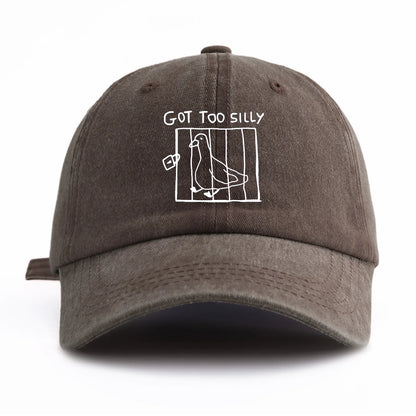 GOT TOO SILLY Print Washed Baseball Cap For Adults
