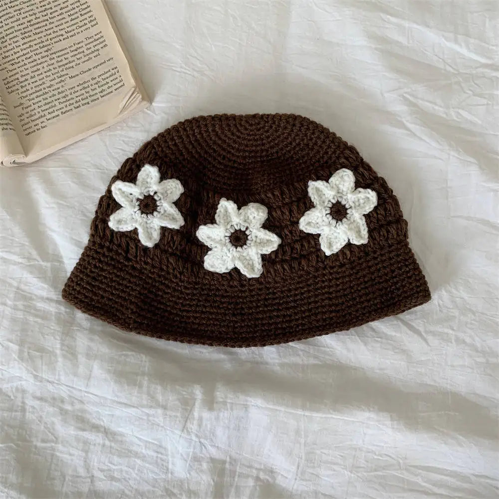 Sweet Three dimensional Flower Hand crocheted Bucket