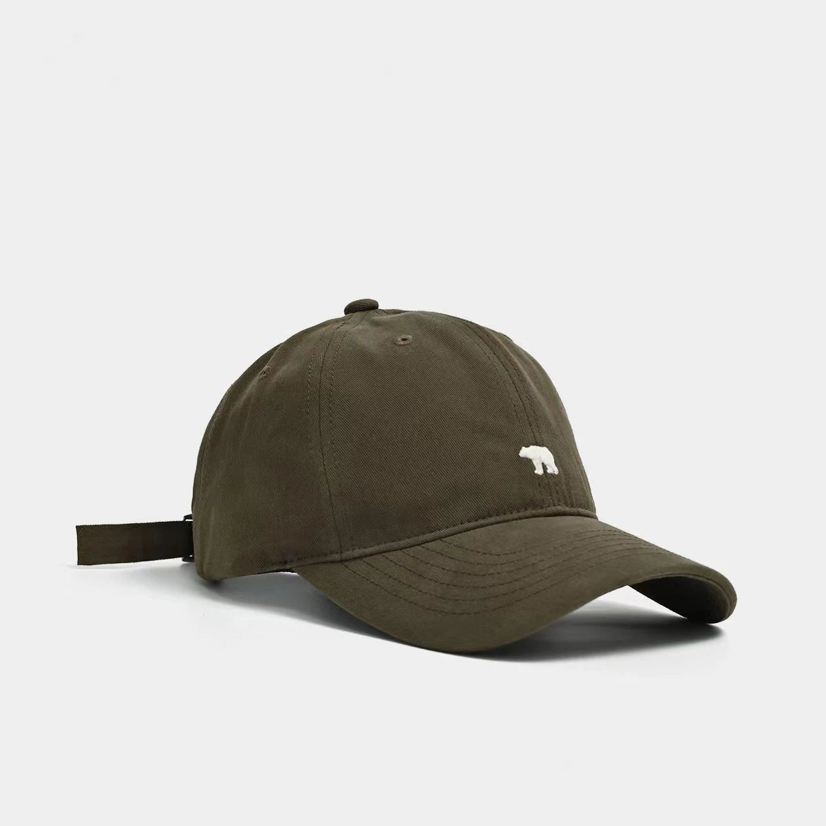 Summer Versatile Polar Bear Embroidered Baseball Cap With Large Brim For A Small Face
