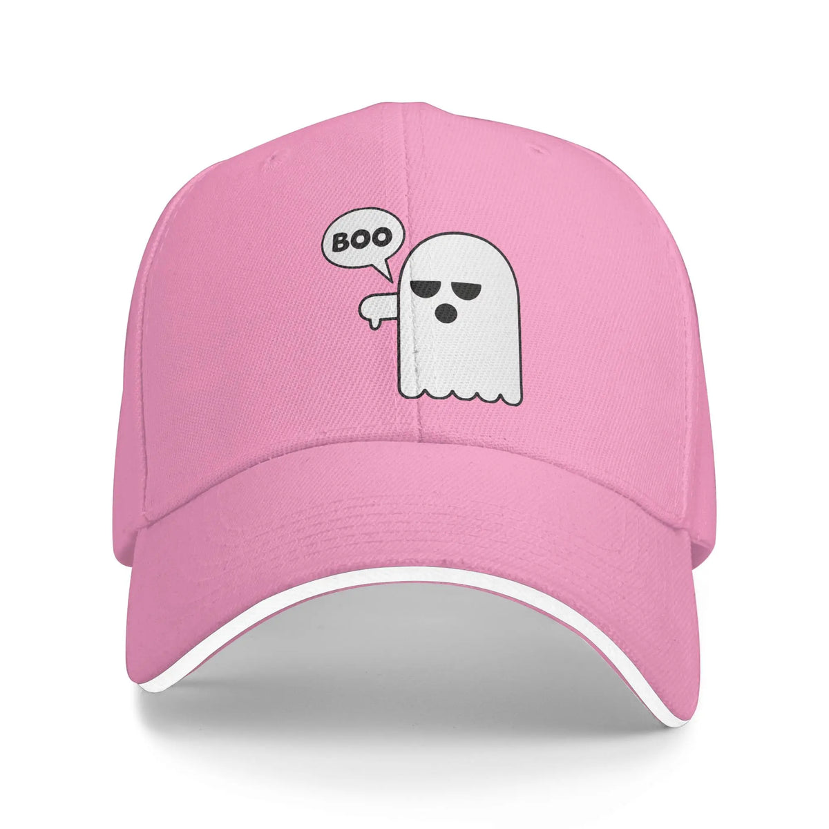 Funny Halloween Booing Ghost Thumbs Down Baseball Cap