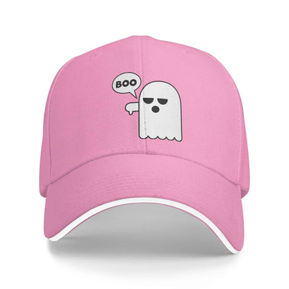 Funny Halloween Booing Ghost Thumbs Down Baseball Cap