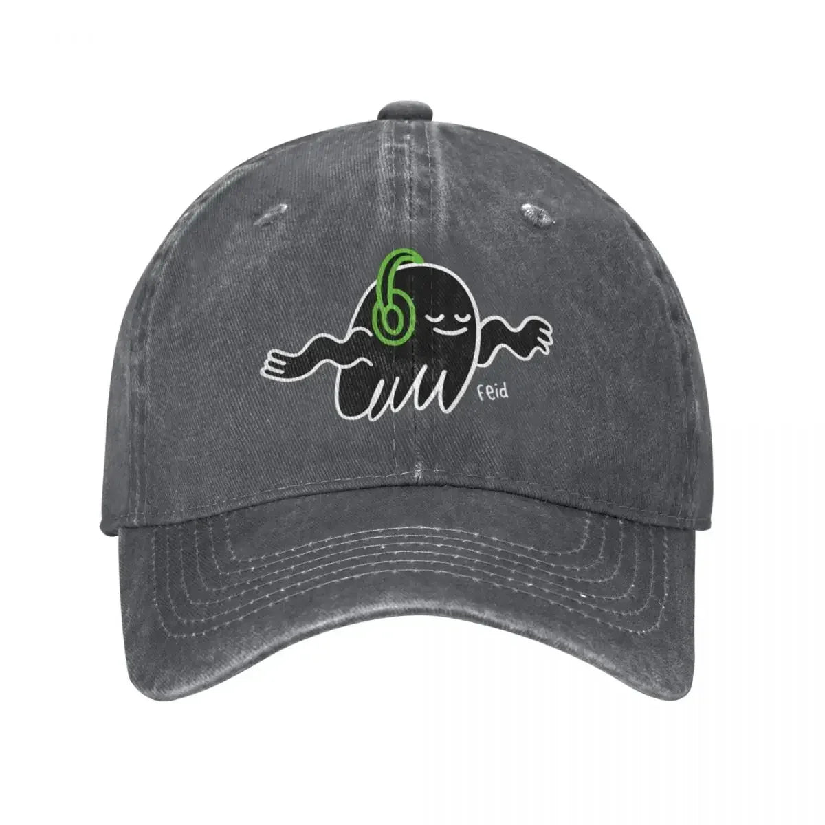 Ferxxo Feid Gost With Headphone Unisex Retro Denim Washed Baseball Caps