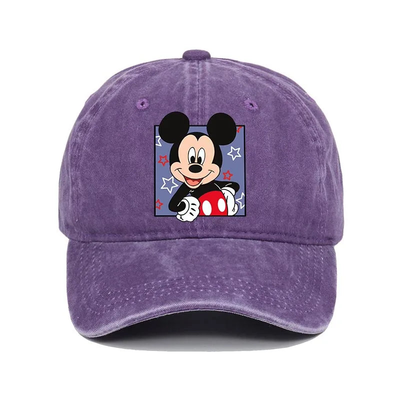 Retro Washed Mickey Mouse Print Baseball Cap