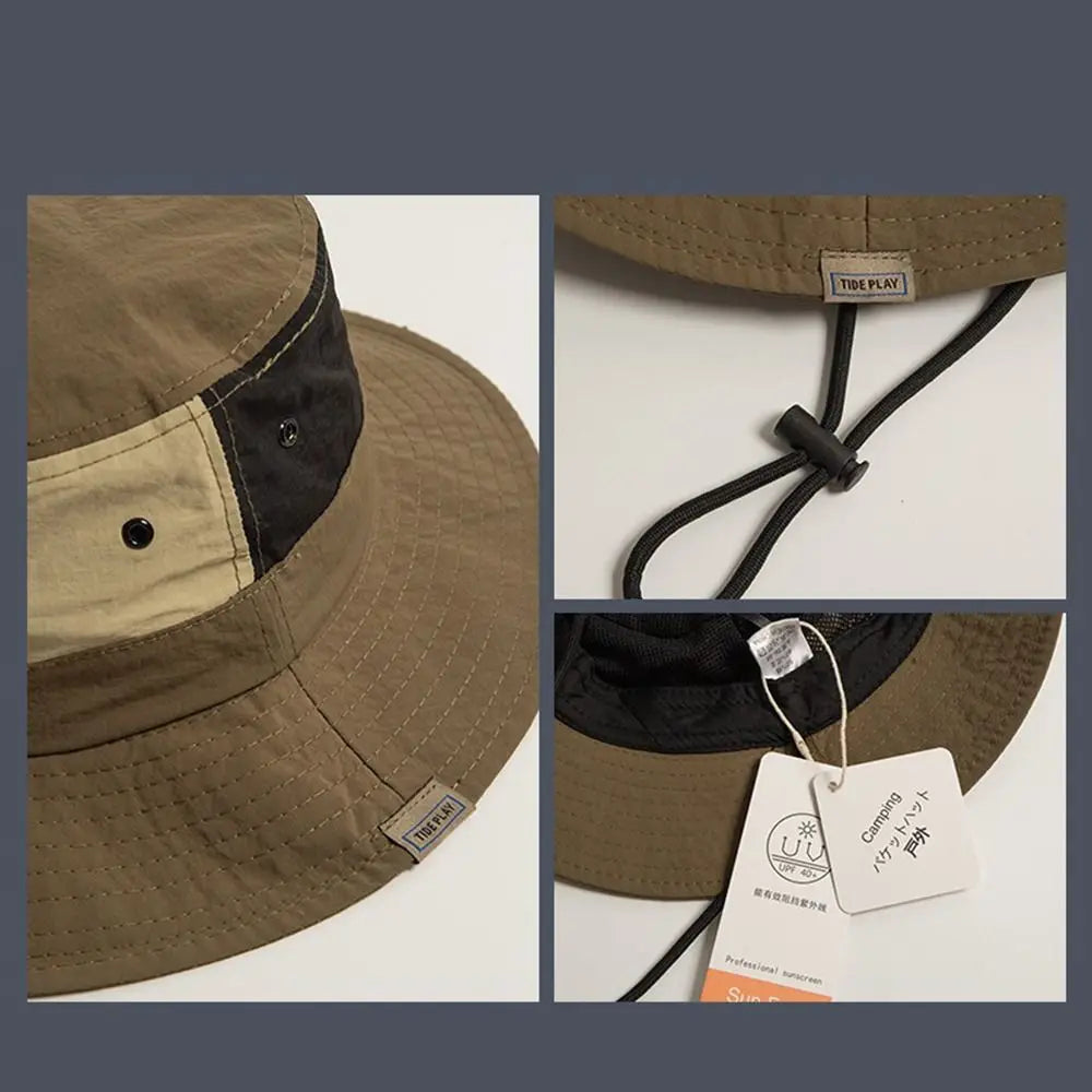 Sun Protection Wide Brim Bucket Hat Quick-dry Summer Man Women
