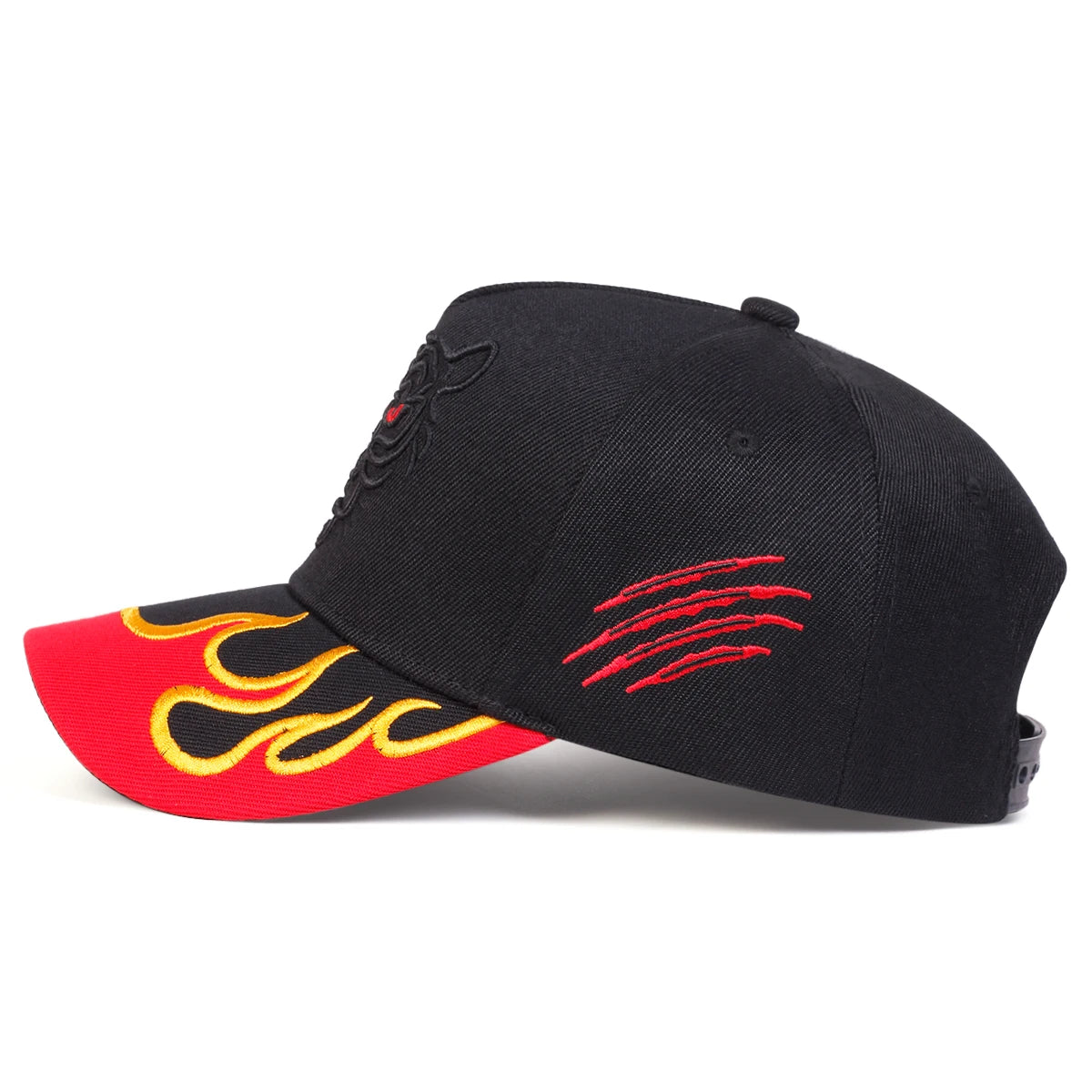 Unisex Flame Tiger Embroidery Baseball Caps Spring Autumn Outdoor