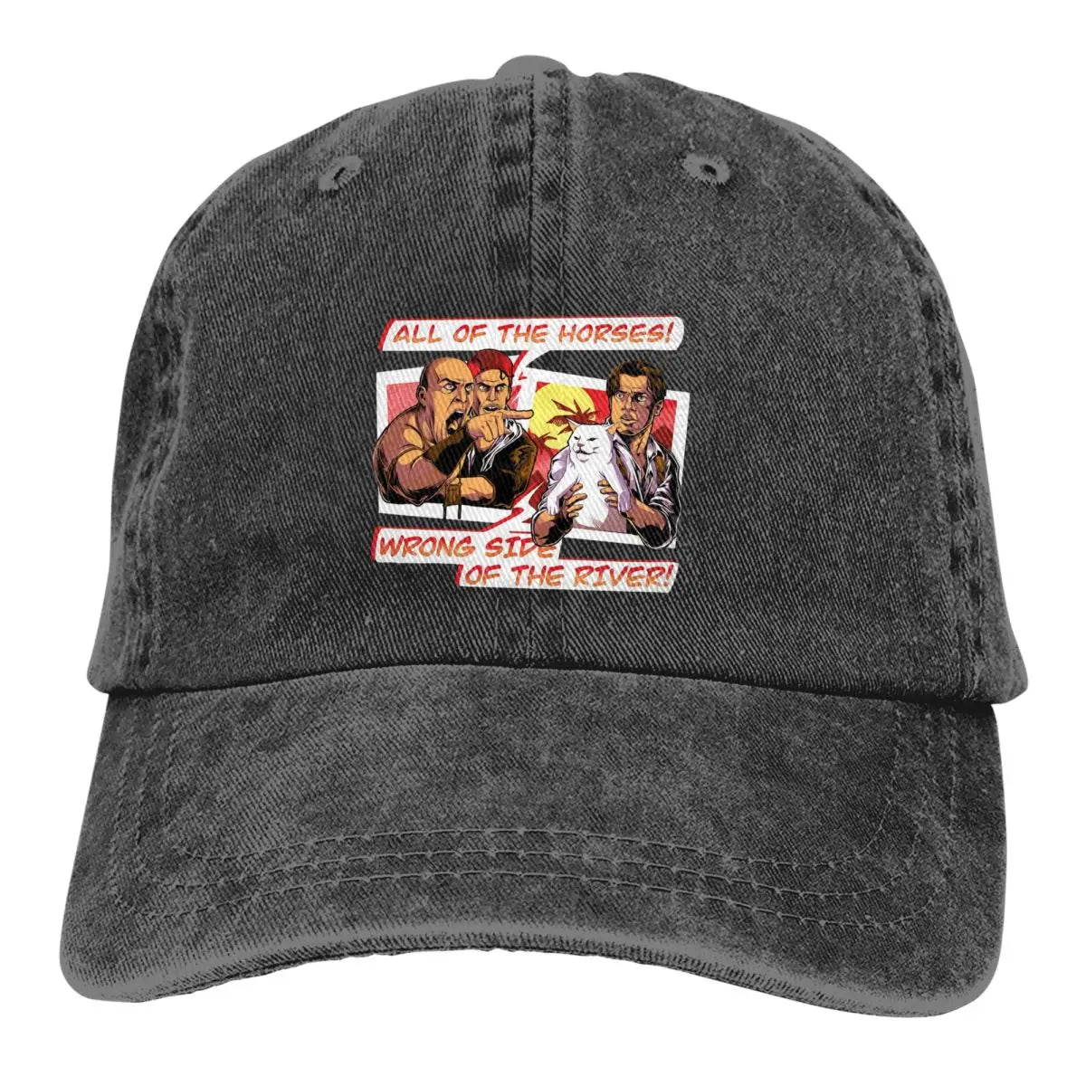 Wrong Side Of The River Cat Meme Baseball Cap