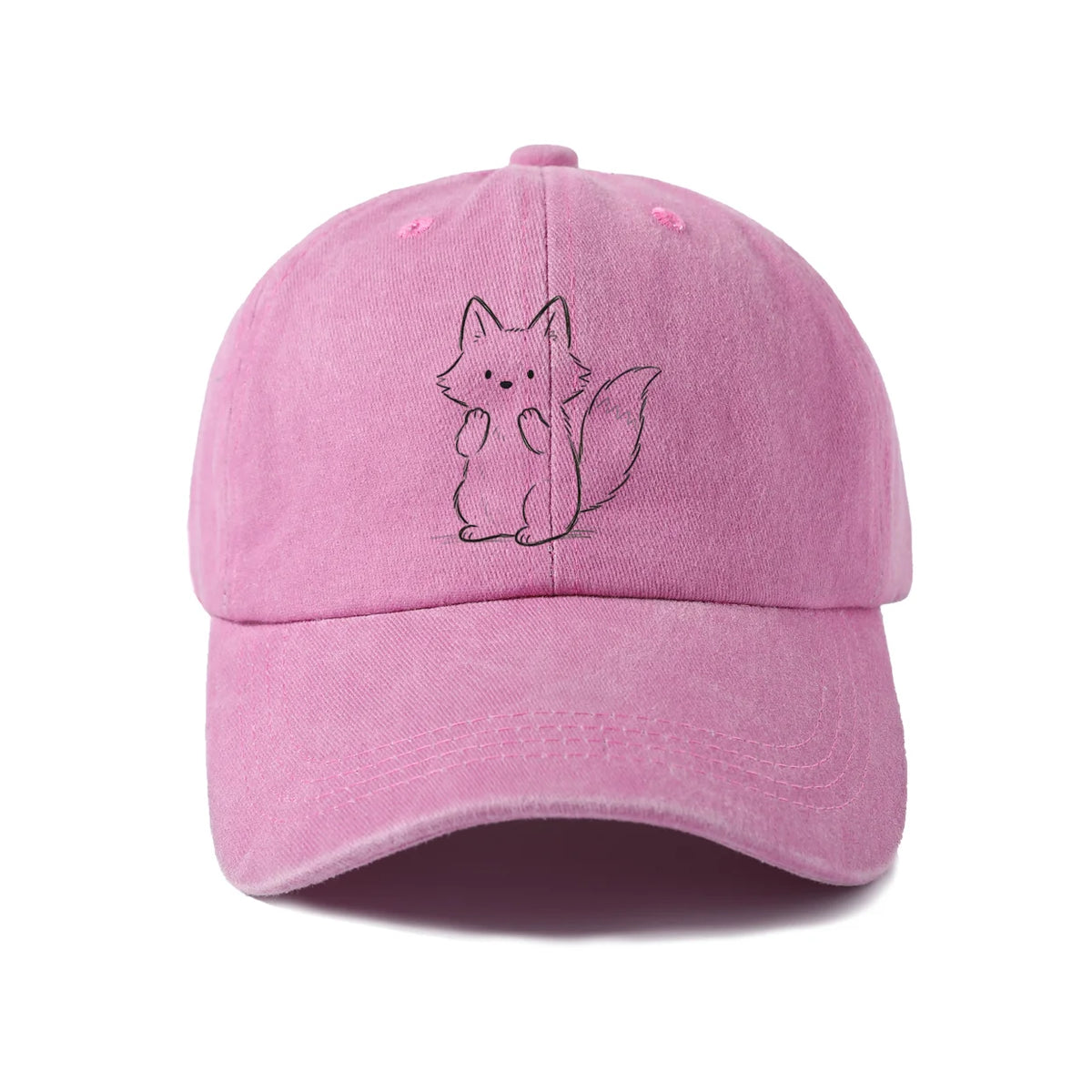 Minimal Cat Line Art Graphic Baseball Cap