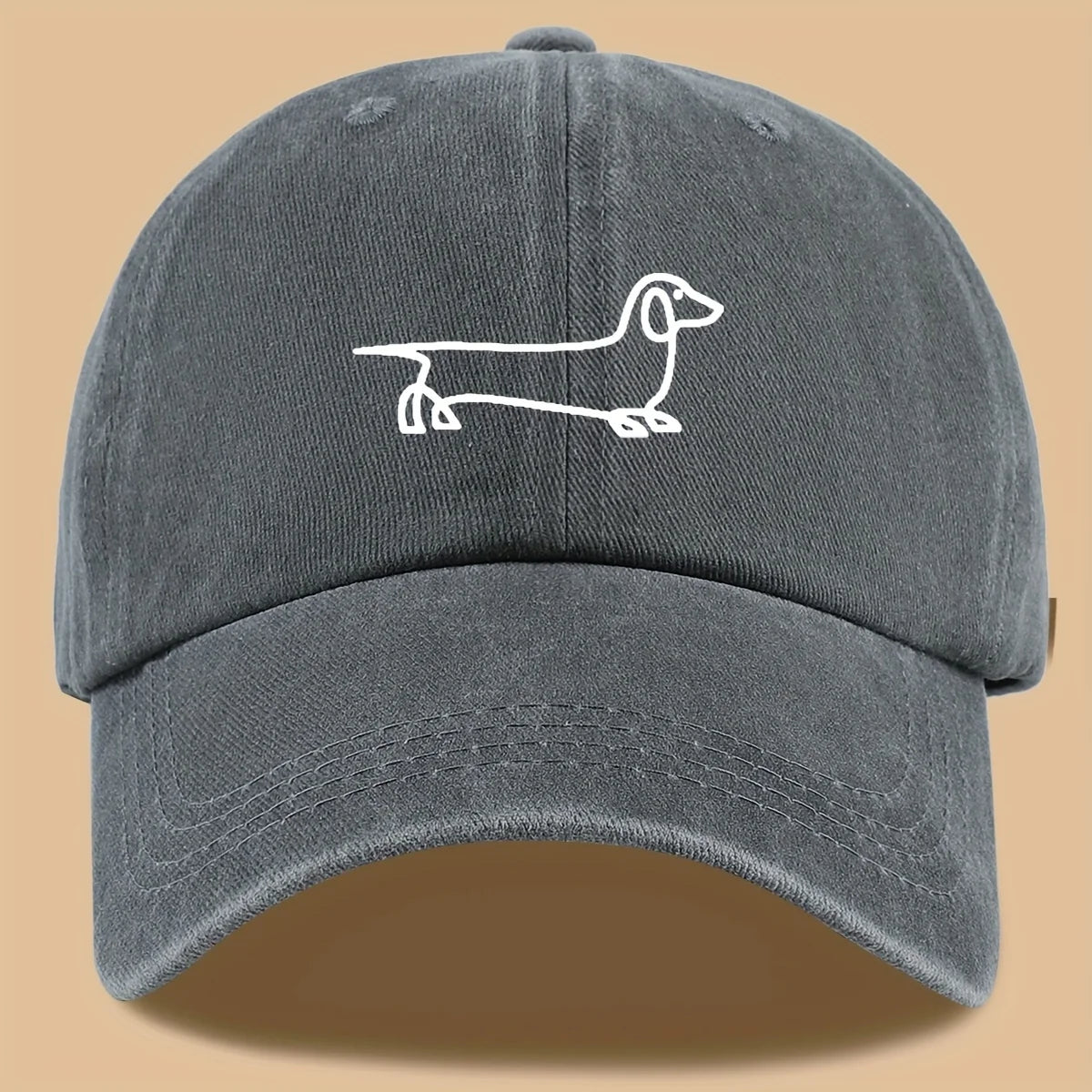 Simple Dog Print Baseball Cap, Versatile For Both Men And Women
