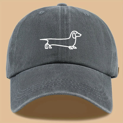 Simple Dog Print Baseball Cap, Versatile For Both Men And Women