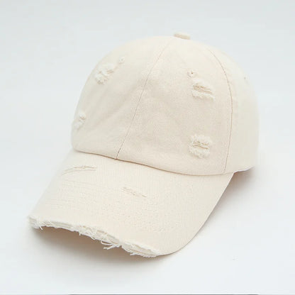 New Washable Hole Baseball Cap For Men Women Hat Solid Sunscreen Baseball Hats