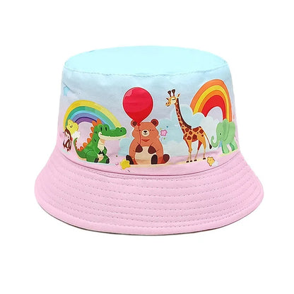 Spring Polyester Cartoon Animal Print Bucket Hat