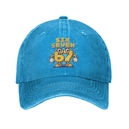 67 Meme Brainrot Six Seven Kids Gaming Gen Alpha Sun Baseball Cap