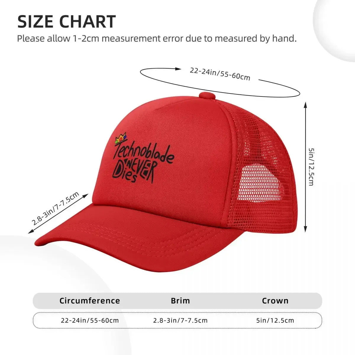 Technoblade Never Dies Mesh Baseball Caps