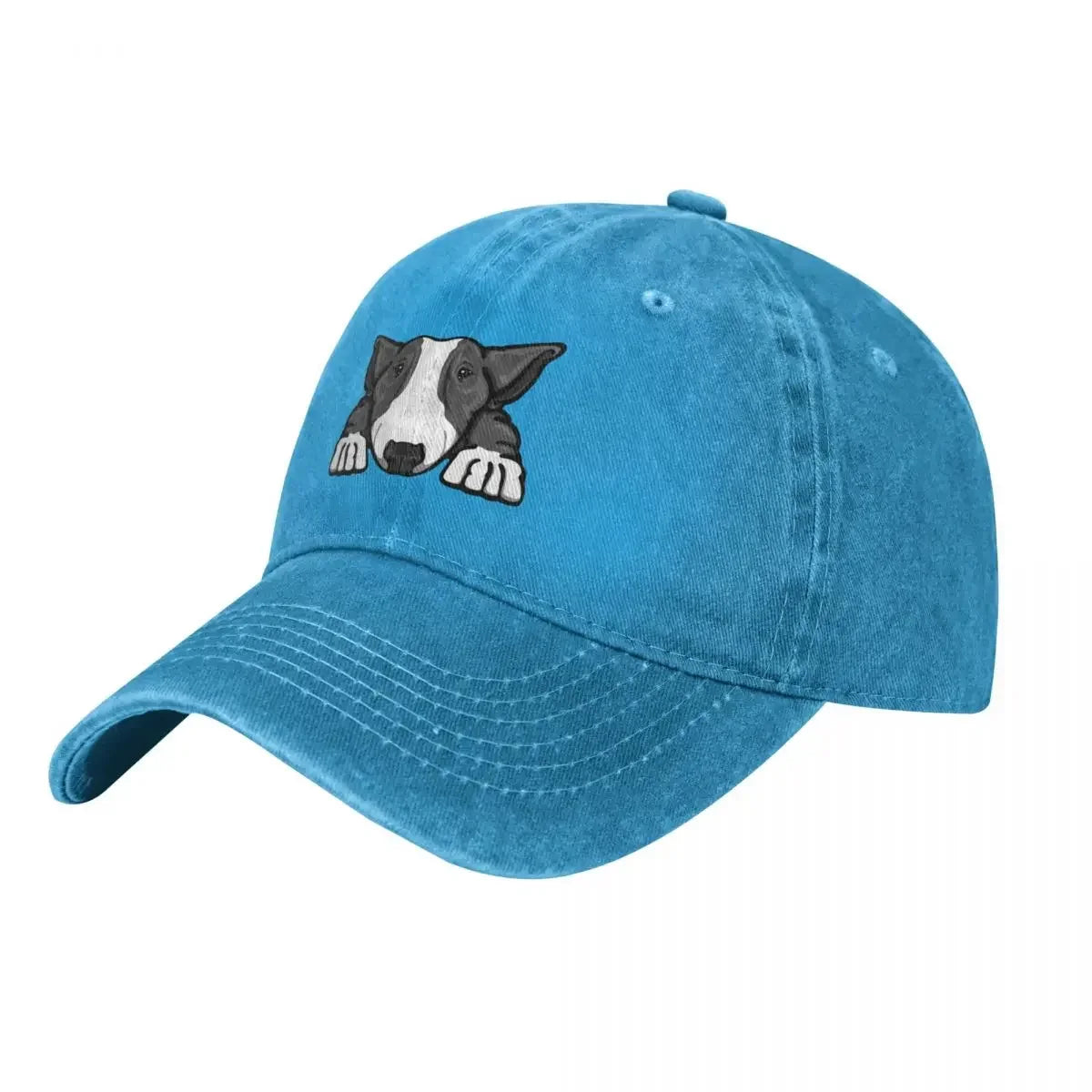 Grey & White Bull Terrier Baseball Cap