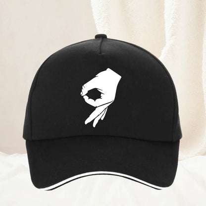 HOT SALE You Looked Made You Look Circle Finger Game Ok Hand Prank Baseball Cap