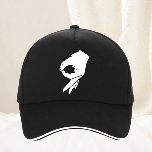 HOT SALE You Looked Made You Look Circle Finger Game Ok Hand Prank Baseball Cap