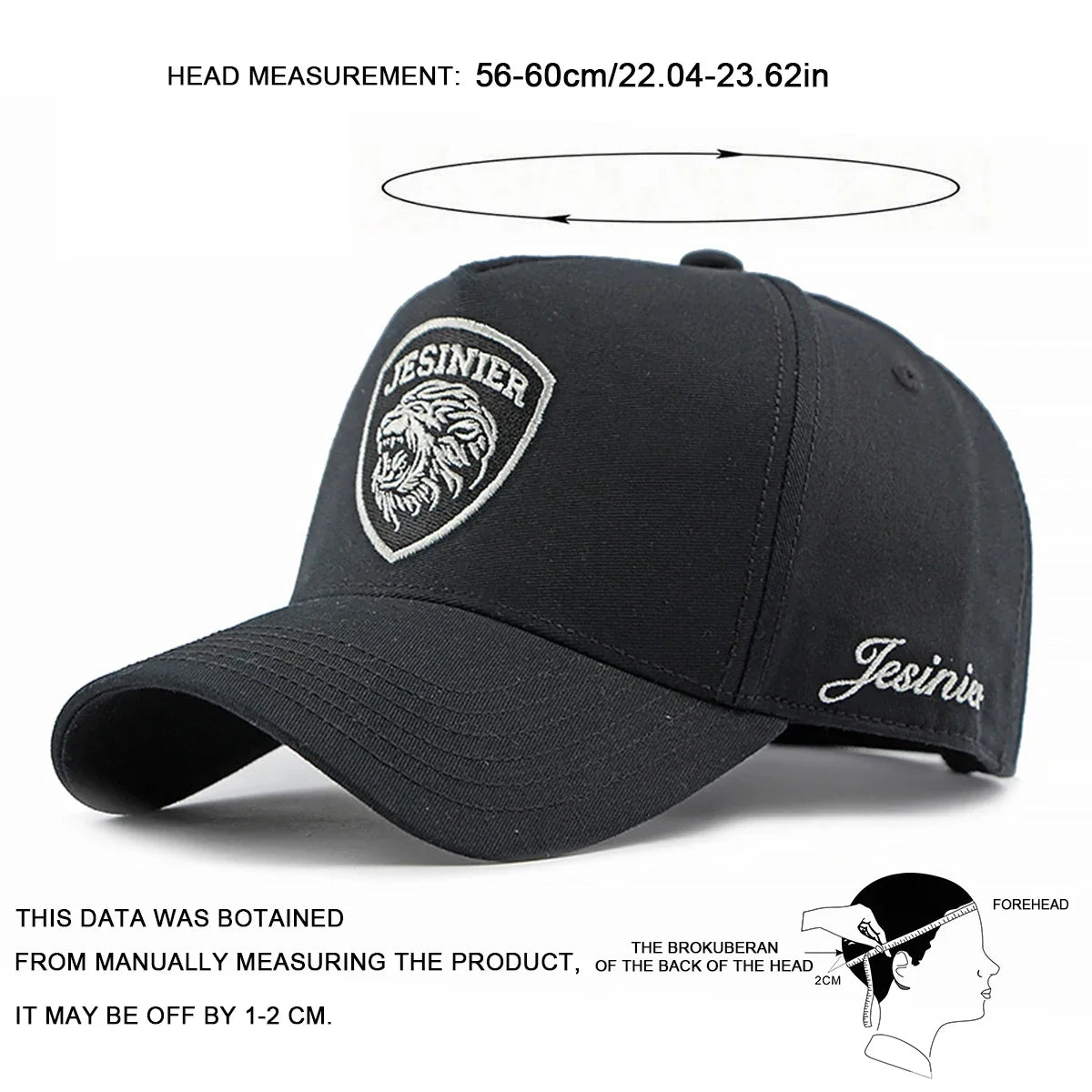 Unisex JESINIER Lion Embroidery Baseball Caps