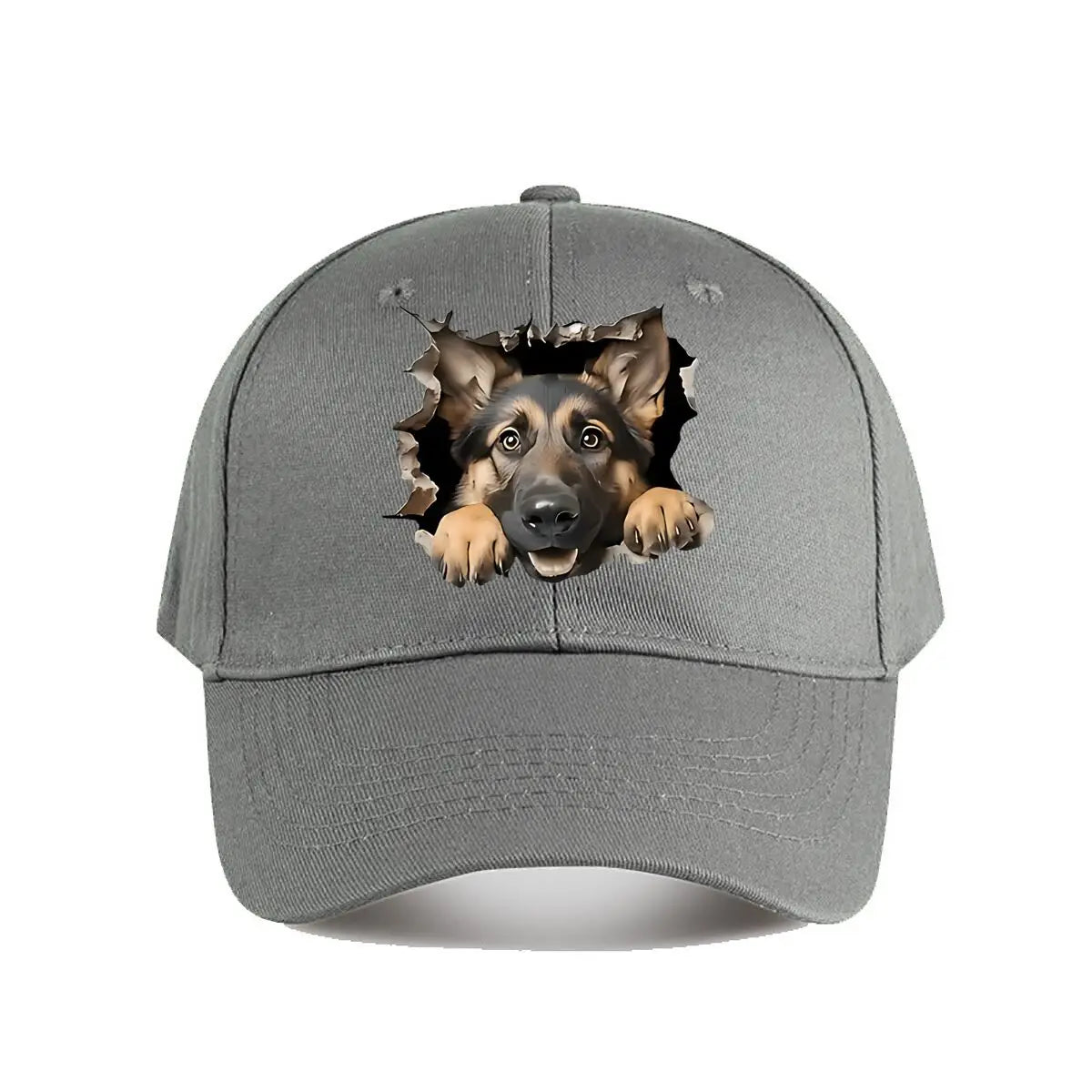 German Shepherd Ripped Wall Baseball Cap