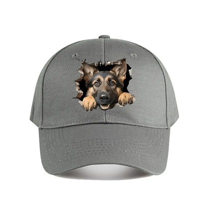 German Shepherd Ripped Wall Baseball Cap