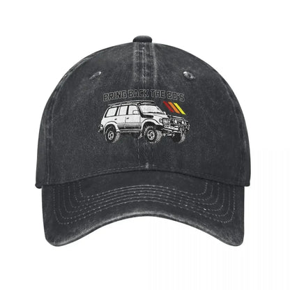 Vintage Land Car Cruiser Baseball Cap Men Women Distressed Cotton Headwear Bring Back the 80s