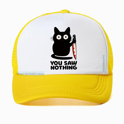 You Saw Nothing Black Cat Baseball Cap