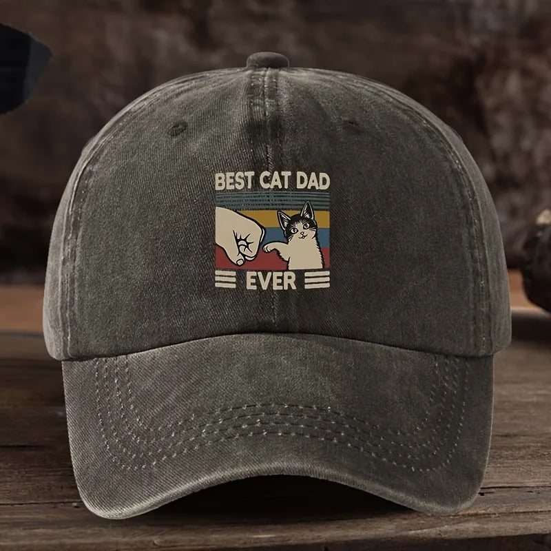Best Cat Dad Hat With Claw Print And Cat Pattern Adjustable Buckle Design Baseball Hat