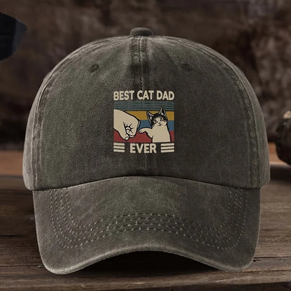Best Cat Dad Hat With Claw Print And Cat Pattern Adjustable Buckle Design Baseball Hat