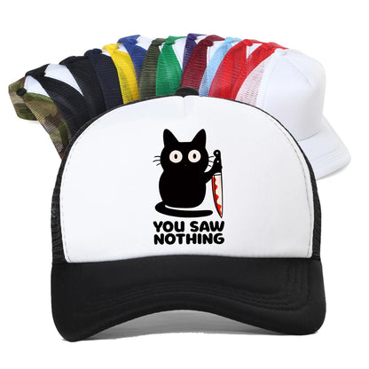 You Saw Nothing Black Cat Baseball Cap