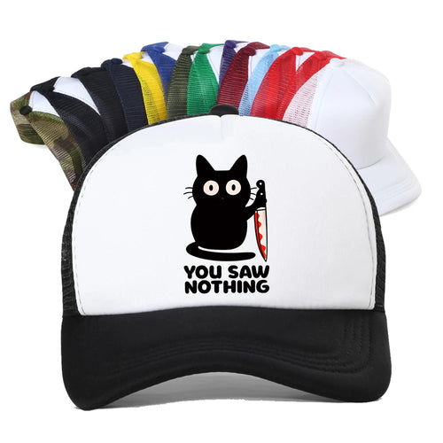 You Saw Nothing Black Cat Baseball Cap
