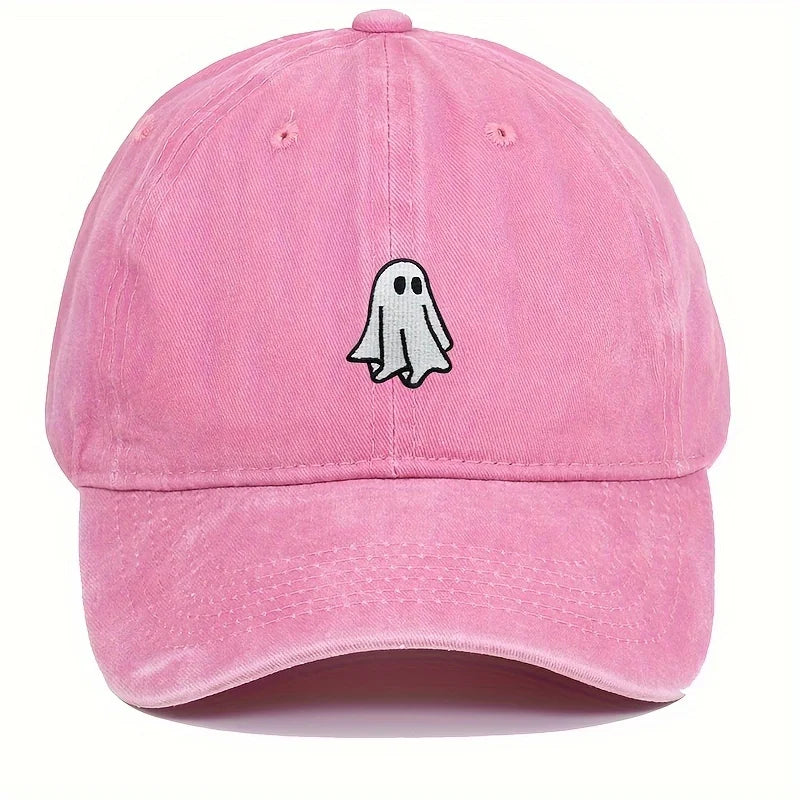 Baseball Hat With Cute Ghost Pattern Simple Style