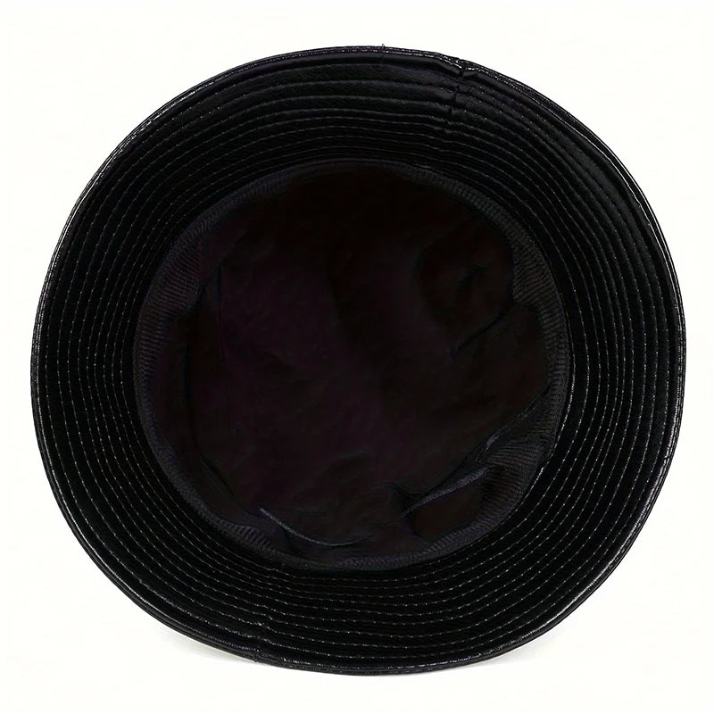 Winter Fashion Bucket Hat Artificial Leather Windproof Warm