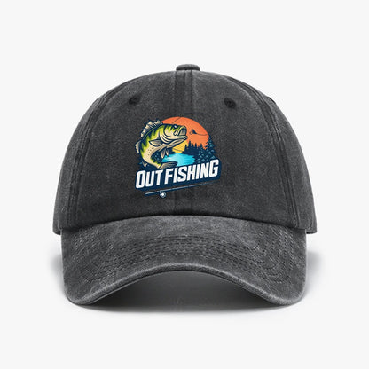 Out Fishing Washed Cotton Baseball Cap
