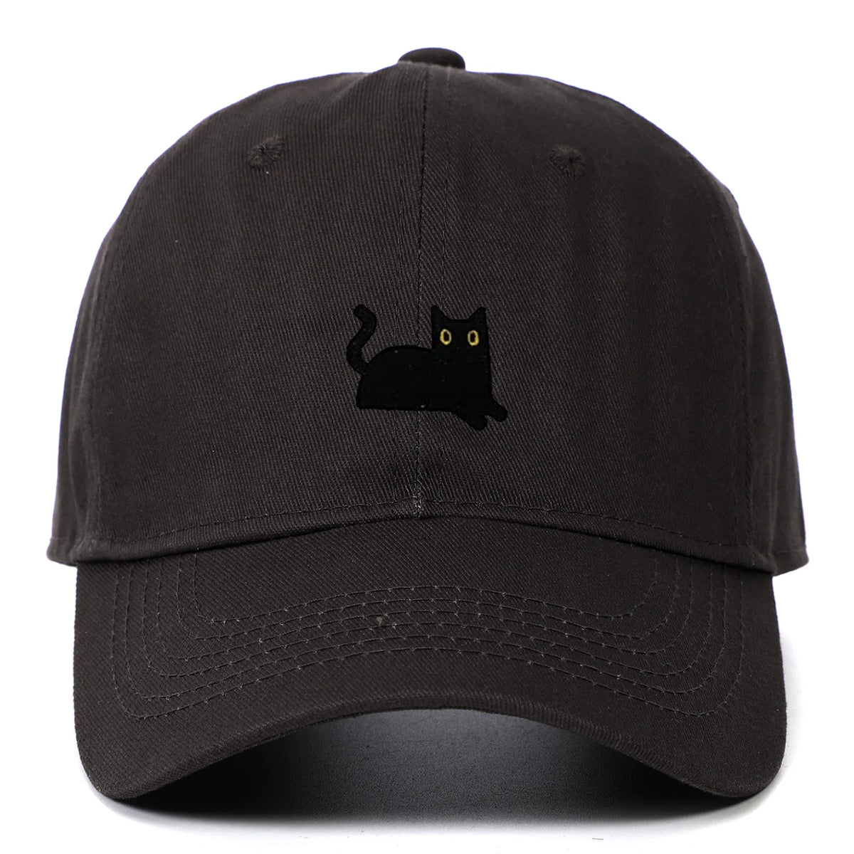 New Cute Cat Embroidery Soft Top Baseball Cap