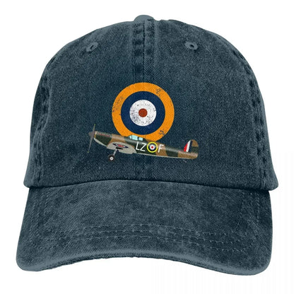 Supermarine Spitfire RAF WW2 Aircraft Plane Flugzeug MKI Delete Baseball Cap Men