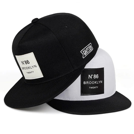 Men Women BROOKLYN Baseball Cotton Adjustable Snapback Hat Leather Label N86