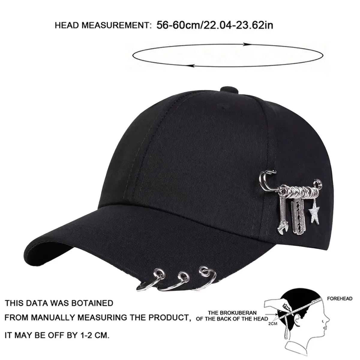 Unisex Personalized Iron Ring Baseball Caps