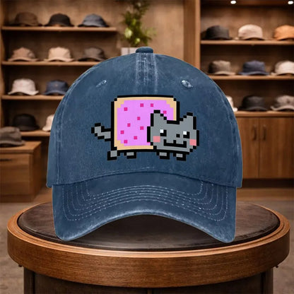 A Men'S Pixel Donut Cat Baseball Cap