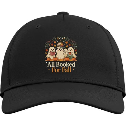 All Booked for Fall Halloween Ghost Humor Book Lover's Adjustable Baseball Hat