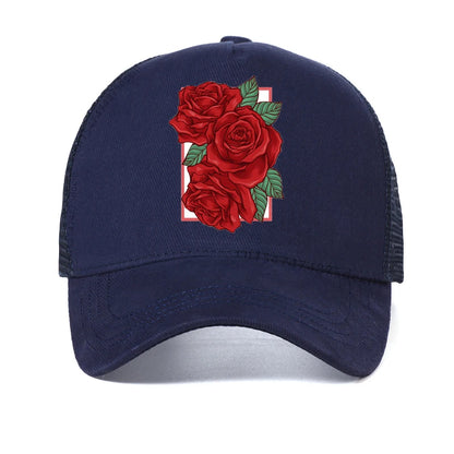 Unisex Rose Printing Baseball Cap For Men Women